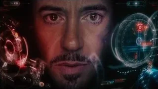 Close-up of man's face, futuristic background — The Avengers