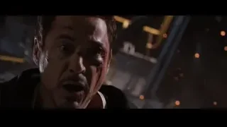 Man's face shouting with bloody wound — Iron Man 3