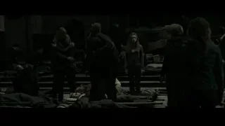 people in dark prison-like room with staircase — Harry Potter and the Deathly Hallows 2
