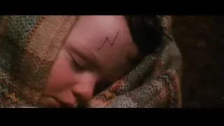 Child sleeping with lightning bolt on forehead — Harry Potter and the Philosophers Stone