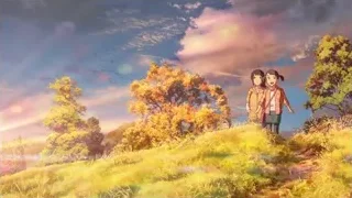 three girls on autumn hilltop — Your Name