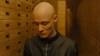 bald man in front of lockers — Blade Runner 2049