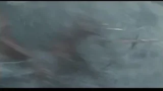 turbulent water with debris — Life of Pi