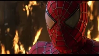 Spiderman face with flames background — Spider Man