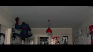 Spiderman hanging upside down from red light — The Amazing Spider Man 2