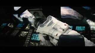 Person in spaceship cockpit with Earth view — Interstellar