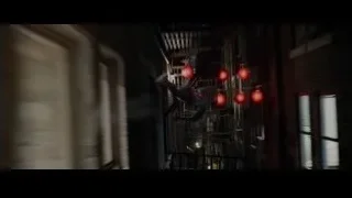 Spiderman flying over city with full moon — The Amazing Spider Man