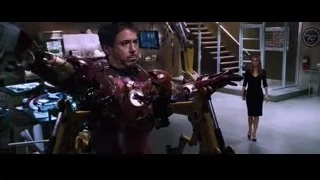 Iron Man in laboratory with woman — Iron Man