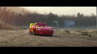 red sports car driving on dirt track — Cars 3