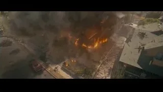 aerial view of house on fire — Furious Seven