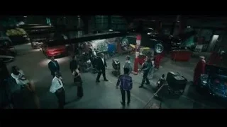 group of people in garage with cars — Furious Seven