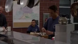 Men conversing in kitchen diner — Breaking Bad
