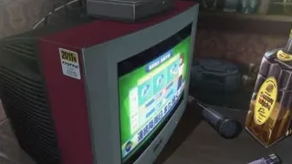 Red monitor with video game and whisky — Weathering with You