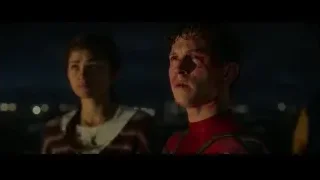 Spider-Man and woman conversing at night — Spiderman: No Way Home
