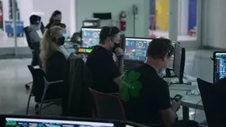 people in control room with face masks — Elon Musk: Return to Space