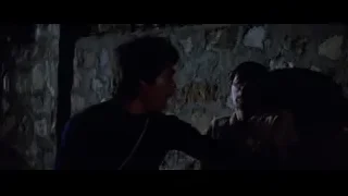 couple kissing in front of stone wall — Bruce Lee: Enter The Dragon
