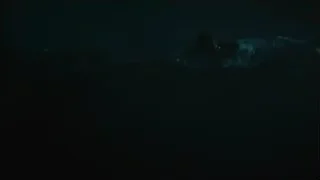 small boat in dark foggy ocean — Blade Runner 2049
