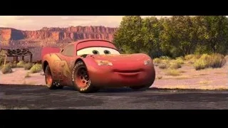 red car driving on desert road — Cars