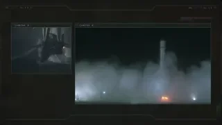 fighter jet flying on screen — Elon Musk: Return to Space