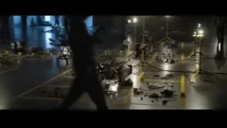 robot-like structure being assembled in industrial space — Spiderman: No Way Home