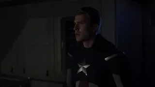 Captain America in dark hangar — The Avengers