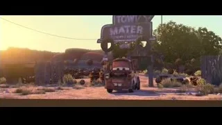 Towey Mater sign in desert landscape — Cars