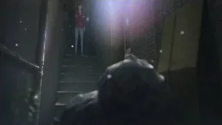 girl on stairs in dark alley with umbrella — Weathering with You
