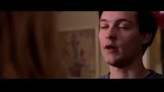 Young man's face in room with painting — Spider Man 2