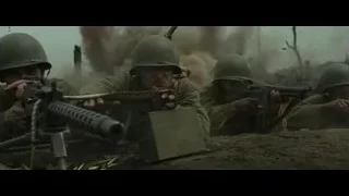 soldiers in trench during battle — Hacksaw Ridge