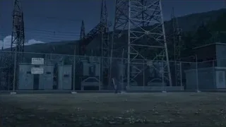 person in parking lot with pylon at night — Your Name