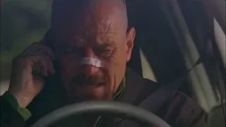 bald man with bandaged nose in car — Breaking Bad