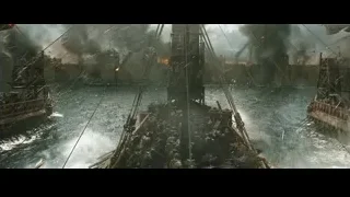 Pirate ship in battle on stormy sea — Gladiator 2