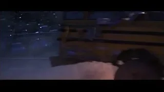 Blue truck driving on dirt road at night — Cars 3