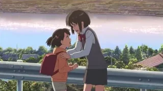 boy and girl holding hands on bridge — Your Name