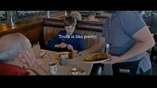 young boy and older man in restaurant — The Big Short