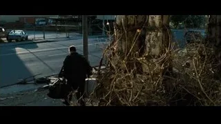 Two men conversing on city street at sunset — Fight Club