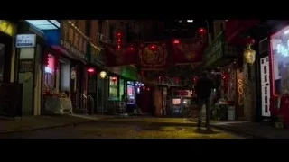 Man walking on narrow Chinese street at night — The Amazing Spider Man 2