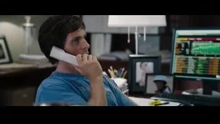 man on phone with stock market chart — The Big Short