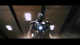 Iron Man robot in dimly lit room — Iron Man