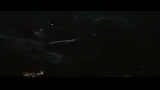 airplane flying above clouds at night — Furious Seven