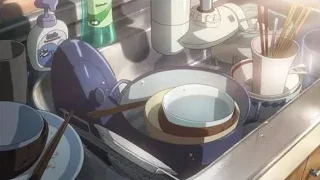 Kitchen sink full of dirty dishes — Your Name