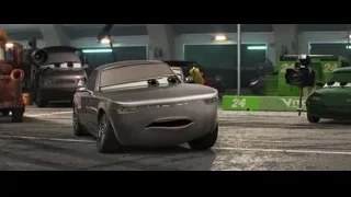 Animated car parked in dimly lit garage — Cars 3