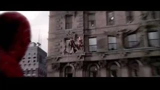 two men on balcony with snake — Spider Man 2