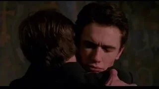 two young men embracing tightly — Spider Man