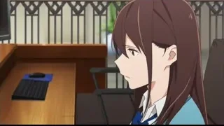 girl in uniform at desk with computer — I Want To Eat Your Pancreas