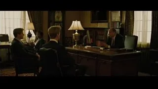 Four men having meeting in office — The Social Network