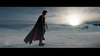 man in red cape on snowy mountain — Superman: Man of Steel