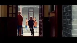 Children walking out of doorway — The Karate Kid