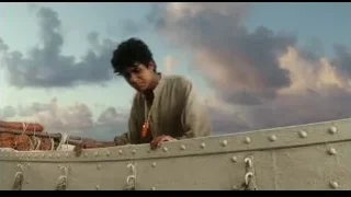 small boat with NO Sailing sign at night — Life of Pi