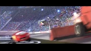 Piston Cup animated movie poster in stadium — Cars